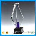 OEM high quality trophy cheap 3d engraved glass clear trophies for quarterly awards ceremony